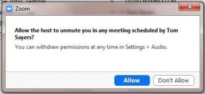 Zoom allow unmute